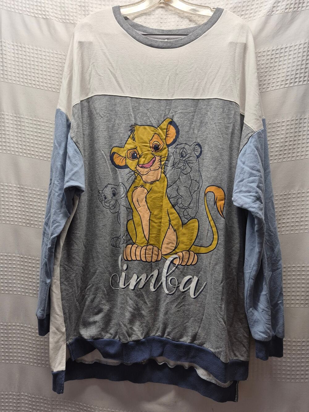 VTG Disney Lion King Simba Sweatshirt Womens Size XL Colorblock Pullover Graphic